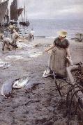 Anders Zorn Fiskmarknad i St Ives oil painting